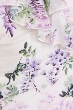 Printed Ruffle Neck & Hem Dress - Multi by Goddiva