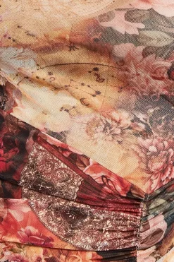 Printed Sheer Leggings - Orange by Goddiva