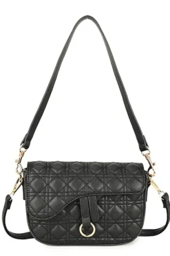 Quilted Crossbody Bag In Black by SVNX
