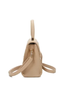 Quilted Heart Grab Bag In Beige by SVNX