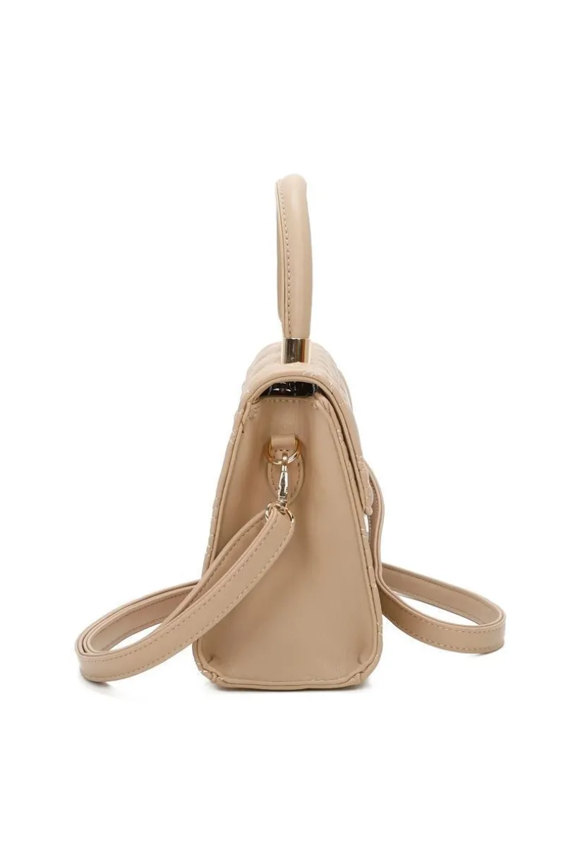 Quilted Heart Grab Bag In Beige by SVNX