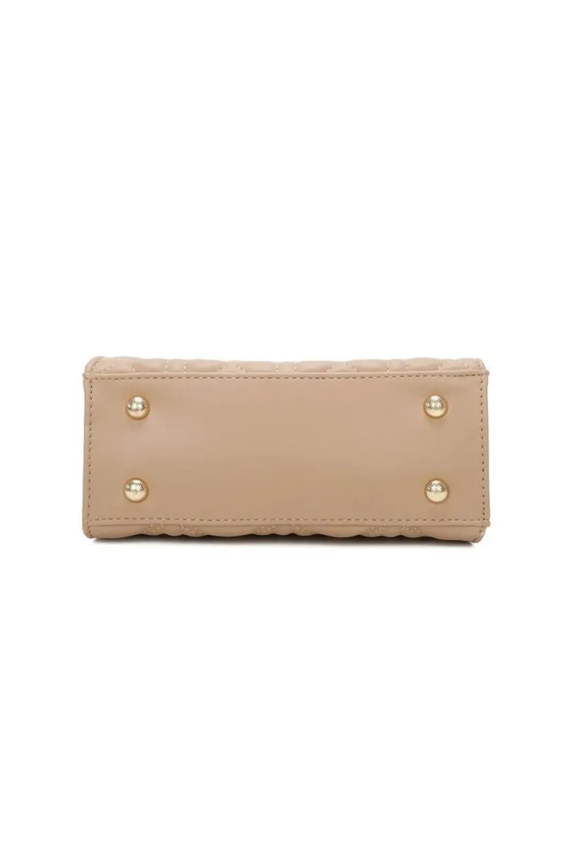 Quilted Heart Grab Bag In Beige by SVNX