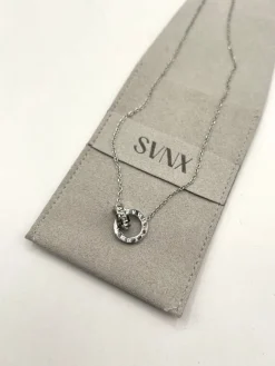 Roman Numeral Necklace In Silver by SVNX