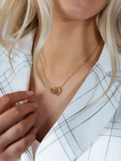 Roman Numeral Necklace In Gold by SVNX