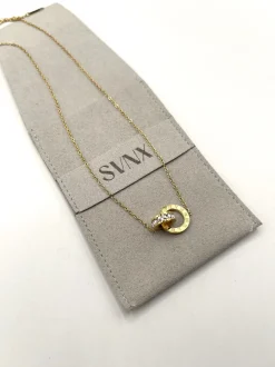 Roman Numeral Necklace In Gold by SVNX