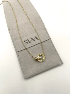 Roman Numeral Necklace In Gold by SVNX