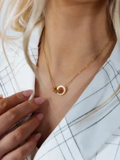 Roman Numeral Necklace In Gold by SVNX