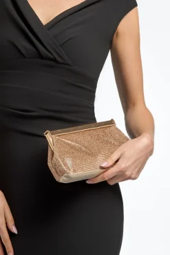 Rose Gold Diamante Clutch Bag by Aftershock London