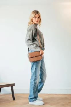 Rounded Cross Body Bag In Brown by SVNX