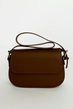 Rounded Cross Body Bag In Brown by SVNX