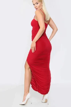 Ruched Slinky Maxi Dress by Avinci