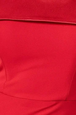 Satin Band Bandeau Maxi Dress - Red by Goddiva