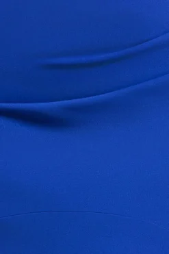 Satin Band Bandeau Maxi Dress - Royal Blue by Goddiva