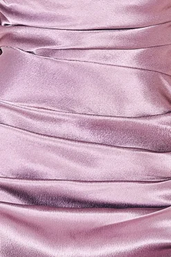 Satin Bandeau Maxi Dress - Blush by Goddiva