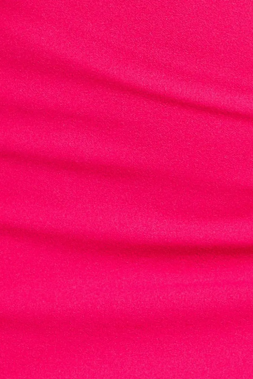 Satin Corsage Scuba Crepe Midi Dress - Magenta by Goddiva
