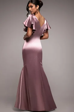 Satin Flutter Sleeve Mermaid - Rosepink by Goddiva