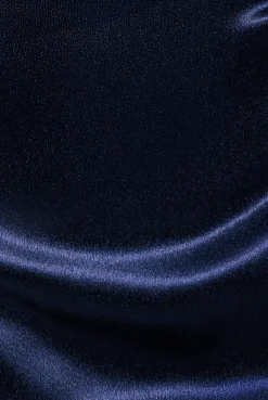 Satin Flutter Sleeve Mermaid Maxi - Navy by Goddiva