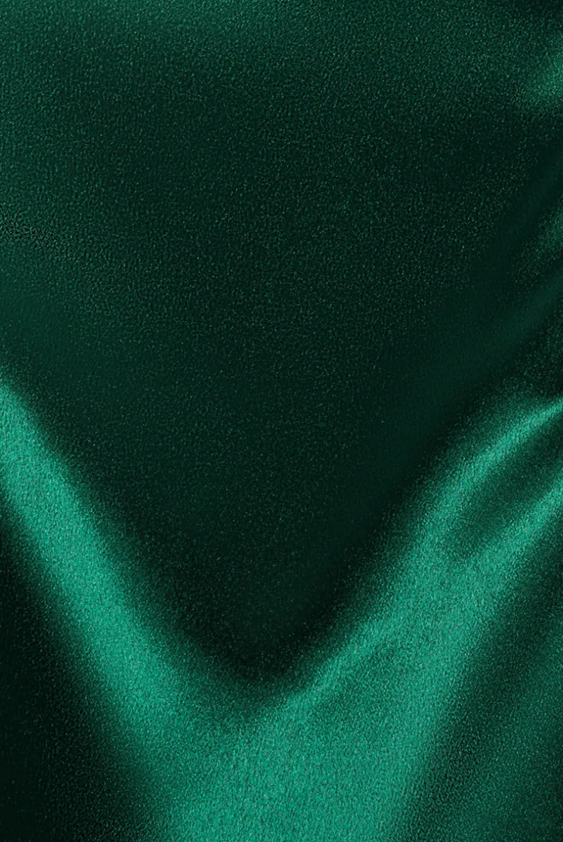 Satin Flutter Sleeve Mermaid Maxi - Emerald Green by Goddiva