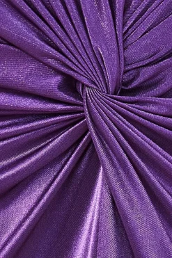 Satin Knotted Midi Skirt - Purple by Goddiva