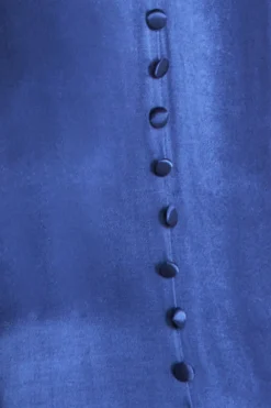 Satin Viscose Front Split Maxi - Navy by Goddiva