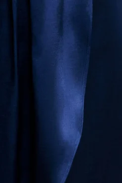 Satin Viscose Front Wrap Midaxi Dress - Navy by Goddiva