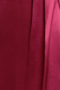Satin Viscose Front Wrap Midaxi Dress - Burgundy by Goddiva