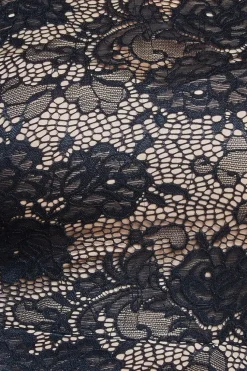 Scalloped Lace A-Line Maxi Dress - Black by Goddiva