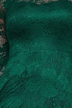 Scalloped Lace A-Line Maxi Dress - Emerald Green by Goddiva
