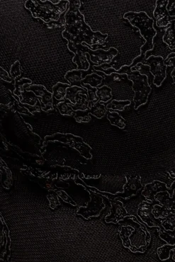 Scalloped Lace Maxi Dress - Black by Goddiva
