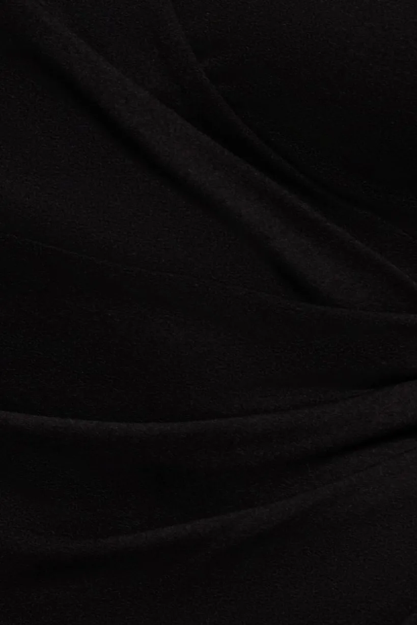 Scuba & Lace Wrap Maxi Dress - Black by Goddiva