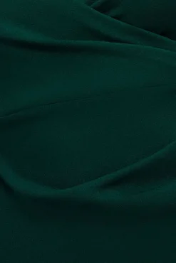 Scuba & Lace Wrap Maxi Dress - Emerald by Goddiva