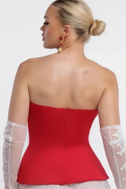 Scuba Boobtube Peplum Hem Corset by Goddiva