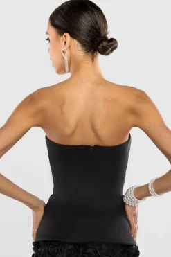 Scuba Boobtube Peplum Hem Corset by Goddiva