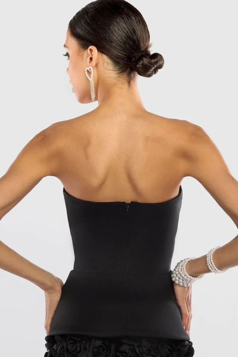 Scuba Boobtube Peplum Hem Corset by Goddiva
