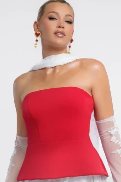 Scuba Boobtube Peplum Hem Corset by Goddiva