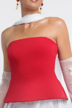 Scuba Boobtube Peplum Hem Corset by Goddiva