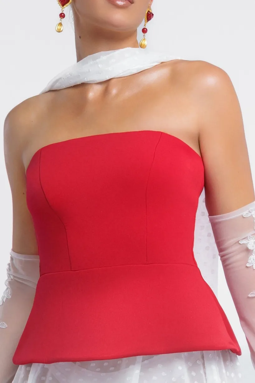 Scuba Boobtube Peplum Hem Corset by Goddiva