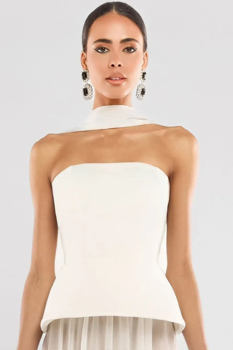 Scuba Boobtube Peplum Hem Corset by Goddiva