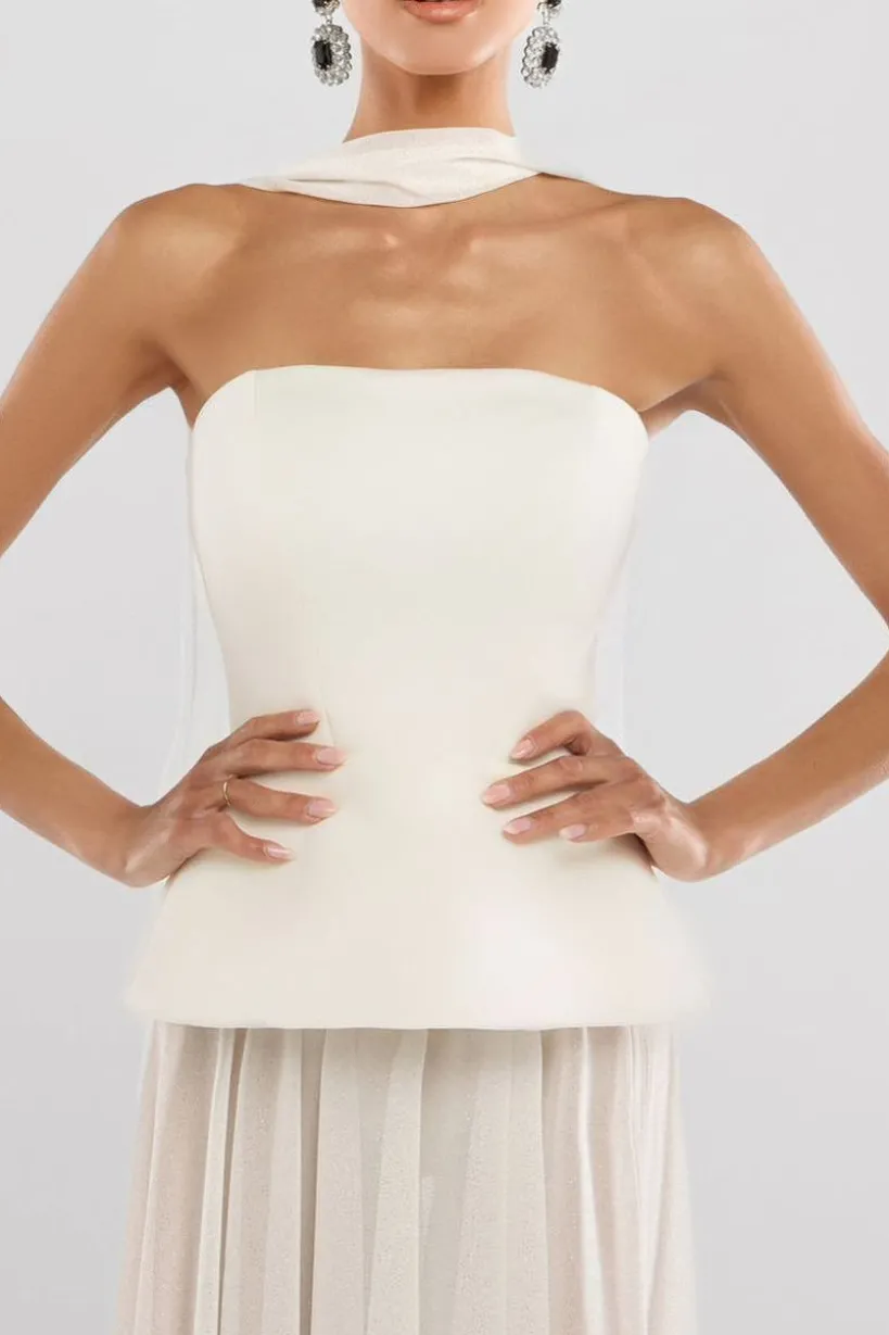 Scuba Boobtube Peplum Hem Corset by Goddiva