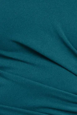 Scuba Crepe Bandeau Maxi With Diamante Necklace - Emerald Green by Goddiva