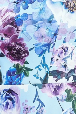 Scuba Foam Floral Midi Dress - Blue by Goddiva