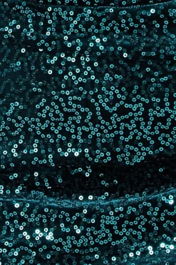 Sequin & Velvet Bardot Midi - Emerald Green by Goddiva Plus