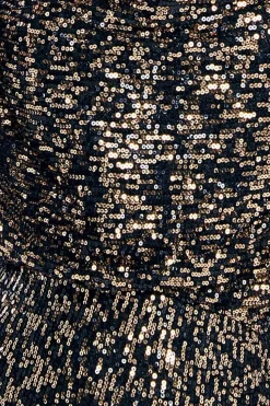 Sequin Cowl Maxi Dress - Black by Goddiva