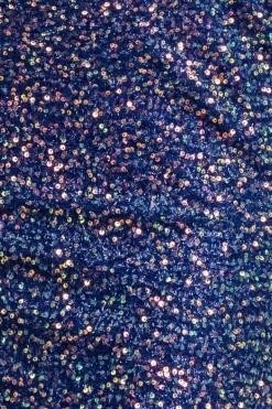 Sequin Cowl Neck Midi Dress - Royal Blue by Goddiva