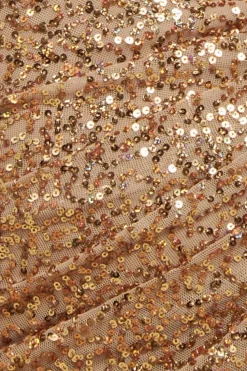 Sequin Cowl One Shoulder Maxi Dress - Gold by Goddiva