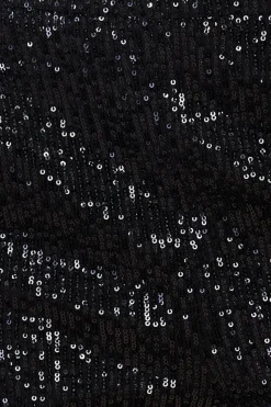 Sequin Cuffed Ankle Trouser - Black by Goddiva