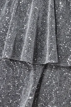 Sequin Lurex Tiered Midi Dress - Silver by Goddiva