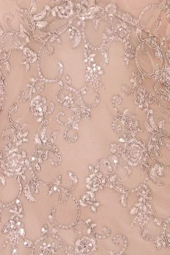 Sequin Scallop Lace Midi Dress - Champagne by Goddiva