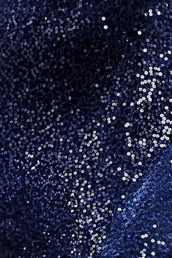 Sequin Velvet Bandeau Maxi Dress - Navy by Goddiva