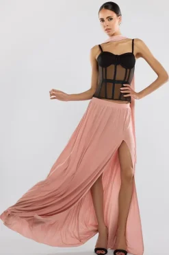 Sheer Panel Mesh Corset by Goddiva